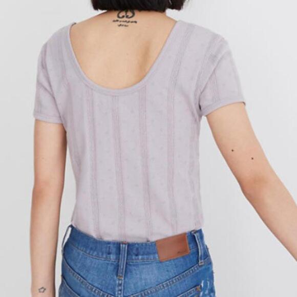 Madewell Light Gray Scoop Neck Blouse - Picture 3 of 9